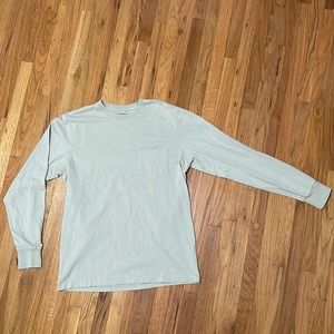 M’s American Giant Heavyweight Pocket Long Sleeve Tee, Medium, Spray Green